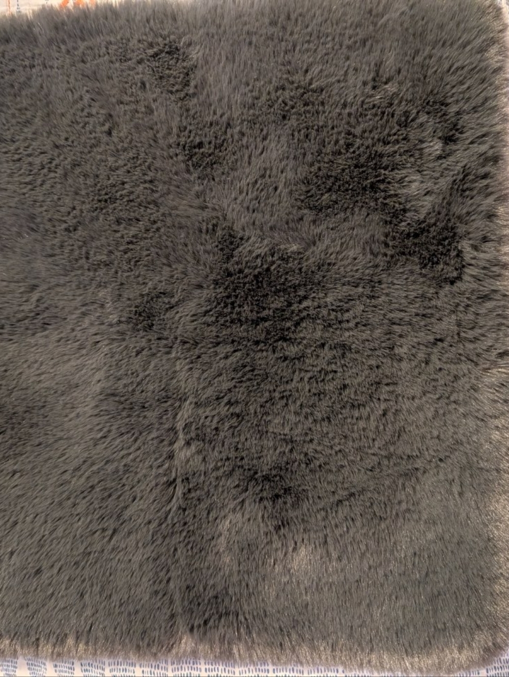 Plush Faux Fur Decorative Shams Pillow Cases - Charcoal Gray - Picture 9 of 10
